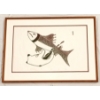 Image 1 : "FISH & BEAR" BY PUDLO PUDLAT (1916 - 1992) - FRAMED STONECUT