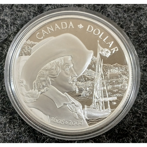 2008 RCM PROOF SILVER DOLLAR - 400TH ANN. OF QUEBEC CITY