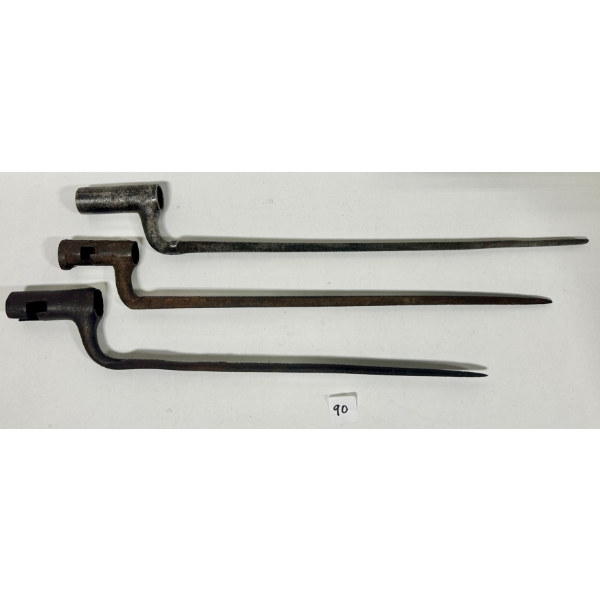 LOT OF 3 - TRIANGULAR SOCKET STYLE BAYONETS