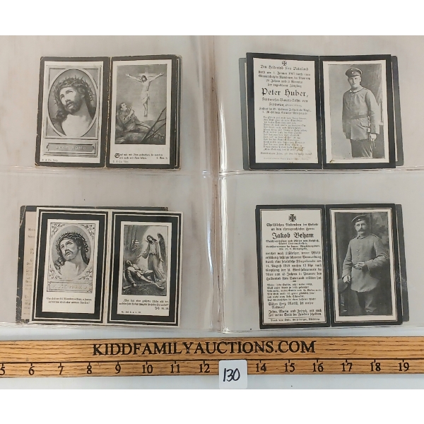 LOT OF 8 - WWI GERMAN DEATH CARDS