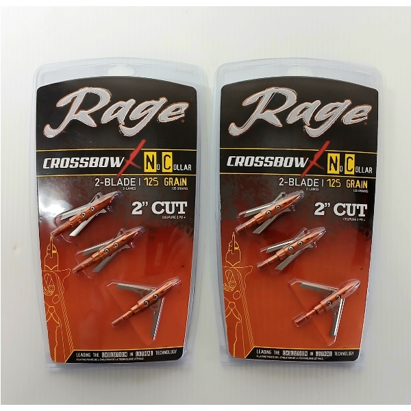 LOT OF 2 - RAGE NO COLLAR CROSSBOW BROADARROWS - NIB