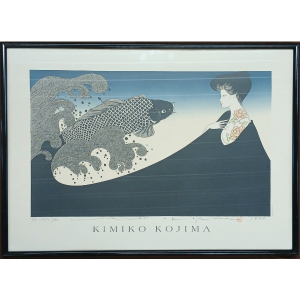 "KOITO BOTAN" BY KIMIKO KOJIMA (PRS JAPANESE ARTIST) - FRAMED PRINT