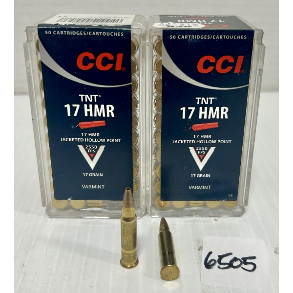 AMMO: 100X CCI .17 HMR - 17 GR JHP