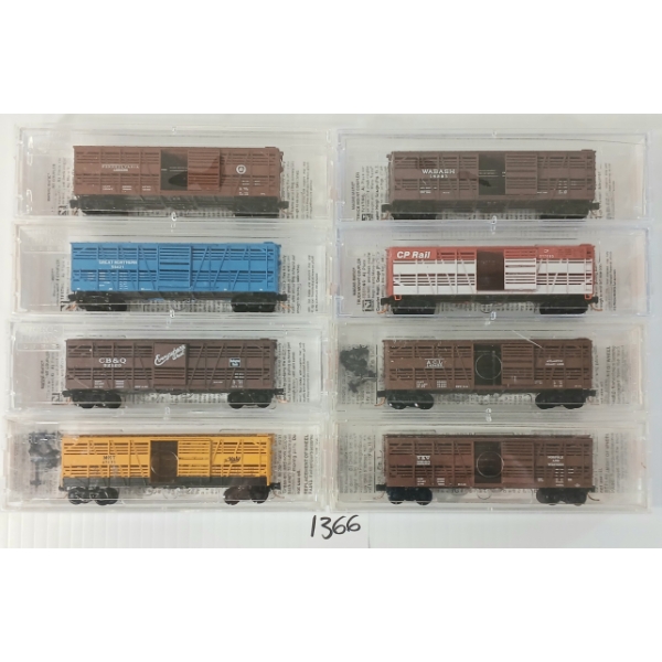 LOT OF 8 - MICRO TRAINS - WABASH, MISSOURI-KANSAS-TEXAS, ATLANTIC COAST LINE, ETC