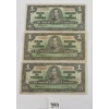 Image 1 : LOT OF 3 - 1937 CDN $1 BANKNOTES