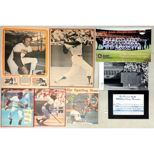 LOT OF 8 - SAN FRANCISCO GIANTS BASEBALL PLAQUES & FOAM CORE SIGNS