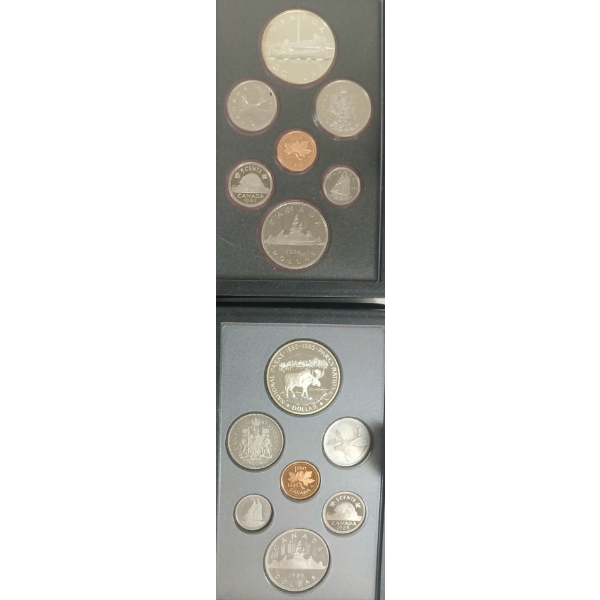 LOT OF 2 - 1984 & 1985 RCM UNCIRCULATED DOUBLE DOLLAR PROOF SETS