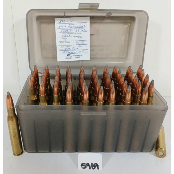 AMMO: 47X MIXED .270 WIN - 130GR - SPITZER BT - RELOADS