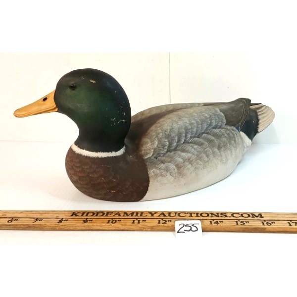 MALLARD DRAKE BASSWOOD DECOY - SIGNED - CIRCA 1991