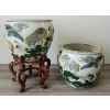 Image 3 : PAIR OF CHINESE PORCELAIN FISHBOWLS W/ STANDS