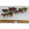 Image 1 : LOT OF 3 - BRITAINS LTD. LEAD HORSES & WAGONS