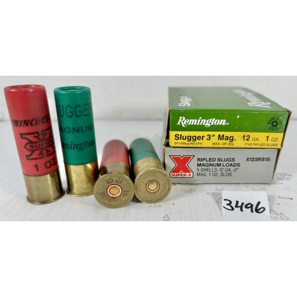 AMMO: 10X WIN & REM 12 GA 3IN RIFLED SLUGS