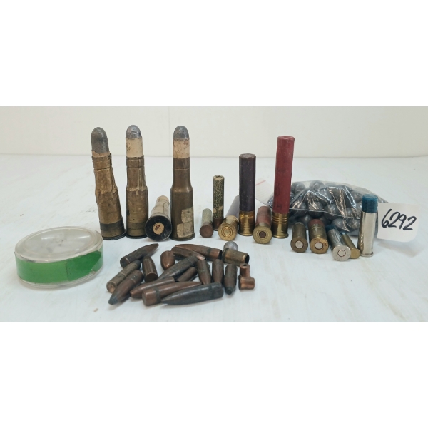 AMMO: QTY OF MIXED LIVE RNDS & LEAD BALLS