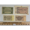 Image 1 : LOT OF 4 - WWI & WWI GERMAN RENTENMARKS & REICHSBANKNOTES