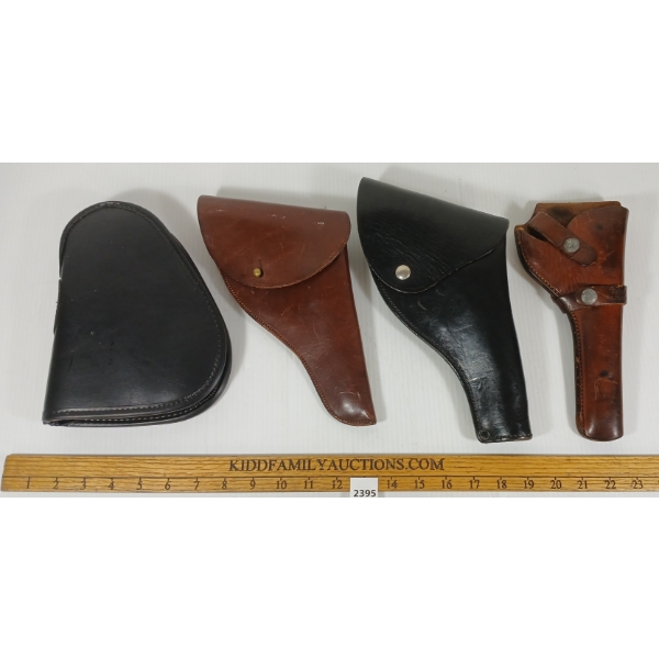 LOT OF 4 - LEATHER HANDGUN HOLSTERS