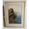 Image 1 : "CASTLE ROCK" - FRAMED WATERCOLOUR PRINT (?) - SIGNED 