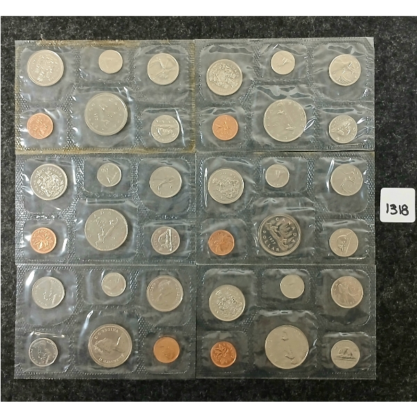 LOT OF 6 - 1977 & 1978 CDN UNCIRCULATED PROOF SETS