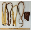 Image 1 : LOT OF 5 - LEATHER SLINGS, SHOTSHELL BELT & WRIST GUARD