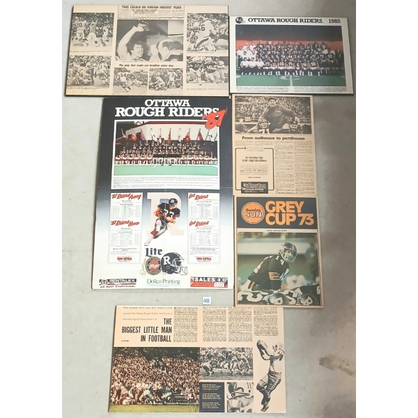 LOT OF 6 - OTTAWA ROUGH RIDERS FOOTBALL PLAQUES & FOAM CORE SIGNS