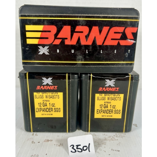 BULLETS: 30X BARNES 12 GA 1 OZ SLUGS W/ SABOT 