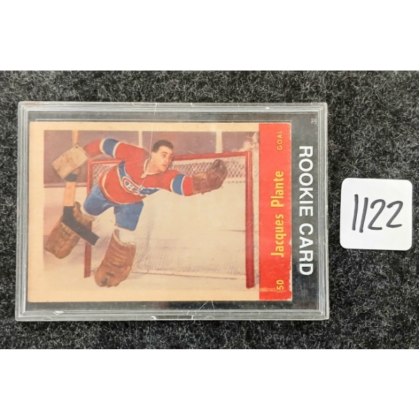 1955 #50 JACQUES PLANTE MONTREAL CANADIENS - PARKHURST HOCKEY ROOKIE CARD