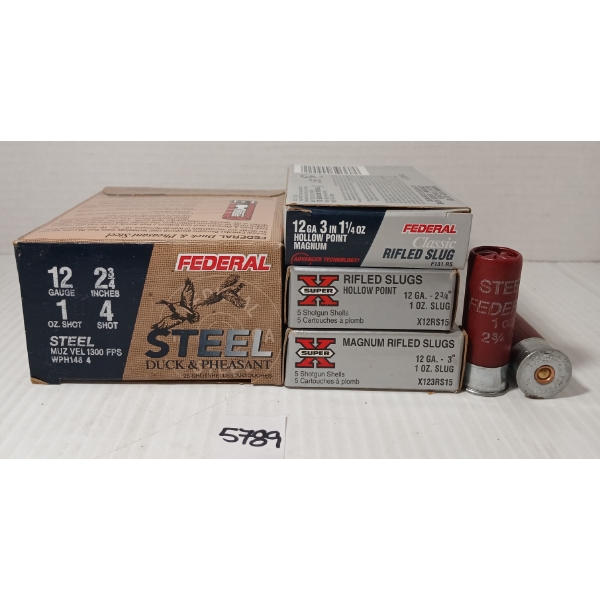 AMMO: 40X MIXED 12GA - 2 3/4IN - #4 SHOT & SLUG