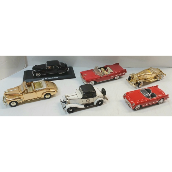 LOT OF 6 - SIGNATURE & MISC DIECAST MODELS - 1932 FORD COUPE, 1957 CADILLAC, 1941 LINCOLN, ETC