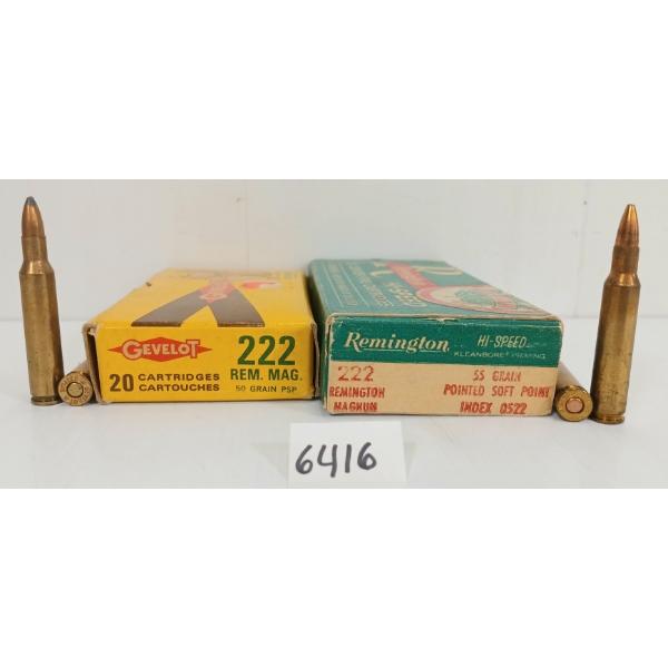 AMMO: 40X REMINGTON & GEVELOT .222 REM MAG -50 & 55 GR. PSP