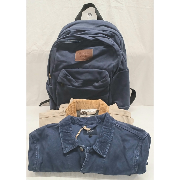LOT OF 3 - MEN'S PENFIELD BRANDON JACKET, DEUS EX MACHINA INDIGO JACKET & BRIXTON BACKPACK