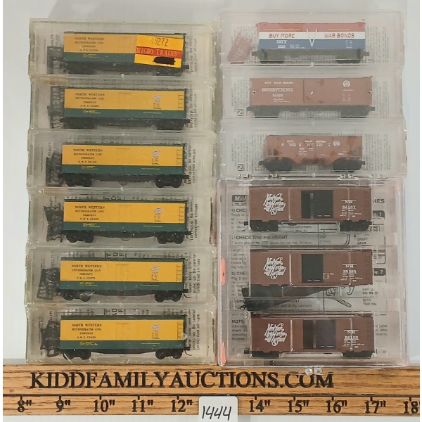 LOT OF 3 - MICRO TRAINS N SCALE TRAIN CAR SETS - WAR BONDS, NORTHWESTERN & NEW YORK
