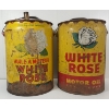 Image 2 : LOT OF 2 - WHITE ROSE ULTRA MOTOR OIL CANS - 5 GAL