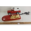 Image 1 : LOT OF 3 - TONKA PRESSED STEEL CAMPER TRUCK, BOAT & TRAILER