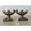 PAIR OF GENIE LAMP BRASS BOOKENDS