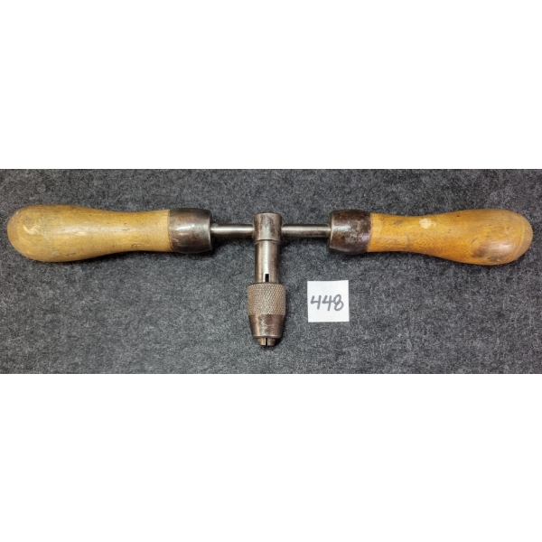ENGLISH VICTORIAN STEEL / BOXWOOD 2 HANDLED AUGER