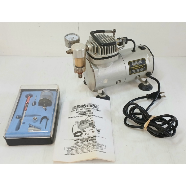 CENTRAL PNEUMATIC PROFESSIONAL AIR COMPRESSOR & AIR BRUSH KIT