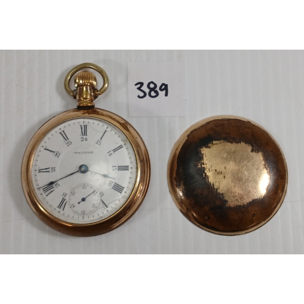 A. W. W. CO. 7 JEWEL WALTHAM POCKET WATCH - GRADE NO. 1