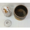 Image 6 : LOT OF 2 - OPEN-TOP STONEWARE CROCK & JAR OF SEASHELLS - INCL CORAL FOSSILS
