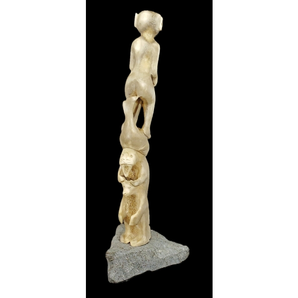 SPIRITUAL TOTEM BY UNKNOWN ARTIST - ANTLER & STONE