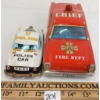 Image 5 : LOT OF 2 - TIN FRICTION FIRE CHIEF & POLICE CARS