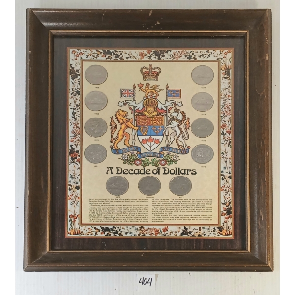 1968-1977 "A DECADE OF DOLLARS" - FRAMED COLLECTION