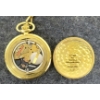 Image 2 : COLIBRI GOLD TONED QUARTZ 17 JEWELS POCKET WATCH W/ FOLDING KNIFE
