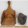 Image 2 : LOT OF 2 - EARLY CANADIAN PINE DUST PAN, & DECOY 