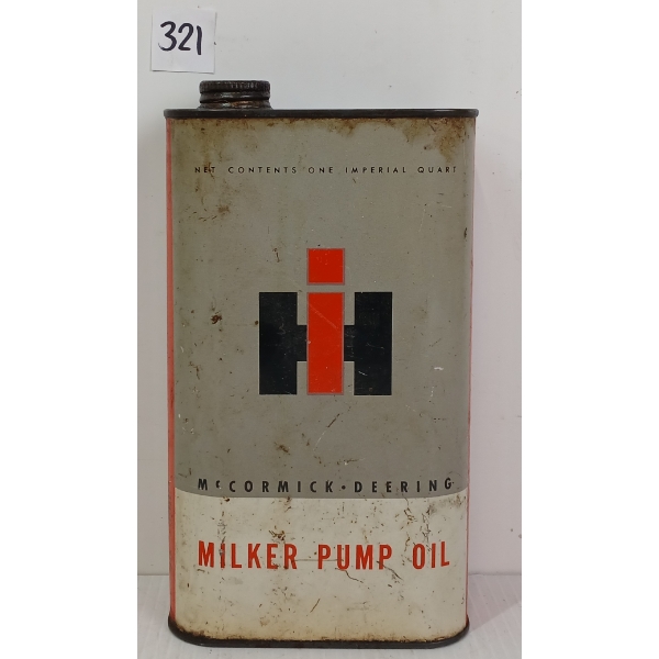 MCCORMICK-DEERING MILKER PUMP OIL QT CAN
