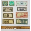 Image 1 : LOT OF 9 - WWII JAPANESE OCCUPATIONAL BANKNOTES