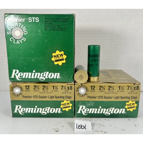 AMMO: 75X REMINGTON 12 GA 2-3/4 IN - #7.5 & #8 DUPLEX LOAD