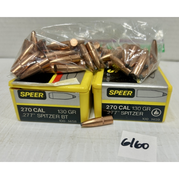 BULLETS: APPROX 250X .270 CAL 130 GR