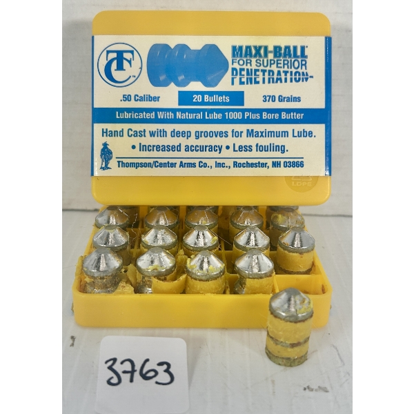 BULLETS: 20X TC .50 CAL - 370 GR MAXI-BALL