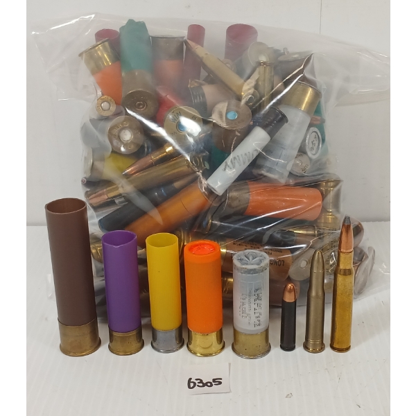 AMMO / BLANKS / BULLETS: QTY OF MISC RNDS - INCL 16GA, .30-06, ETC - 9.5LBS