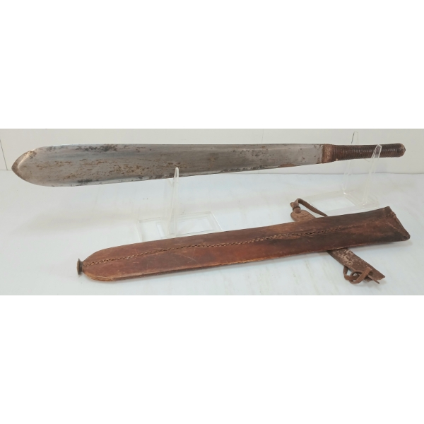 KENYAN MAASAI SEME W/ LEATHER SHEATH