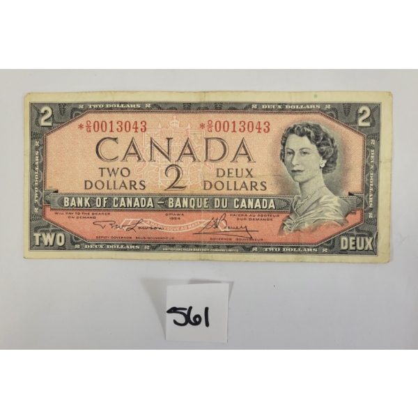 1954 CDN $2 BANKNOTE